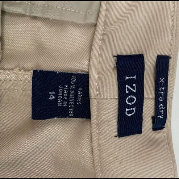 IZOD X-Tra Dry Tan Golf Shorts Size 14 - Picture 3 of 7